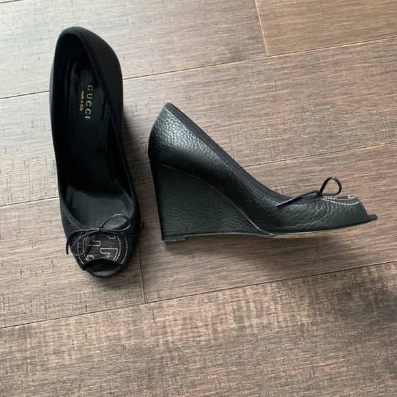 Authentic Gucci Wedge Peep Toe Shoes - Picture 6 of 8